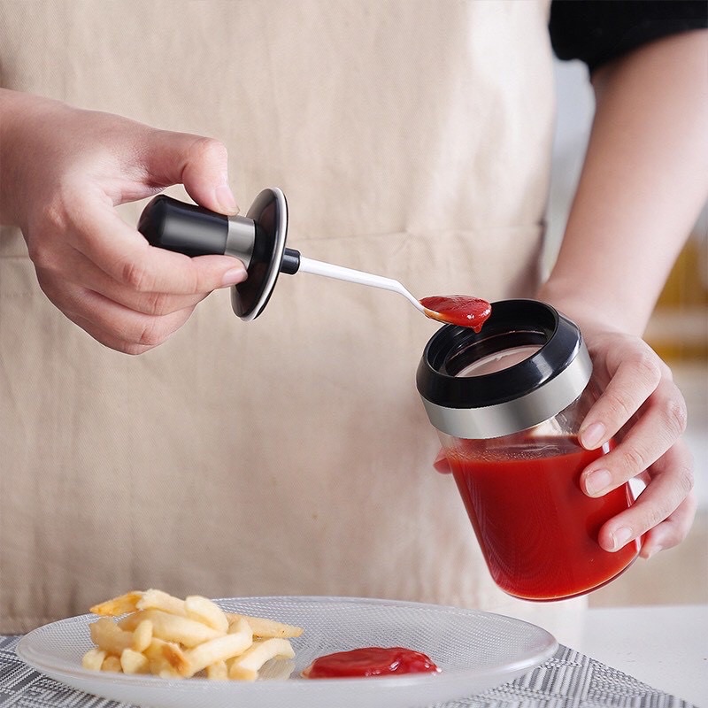 Lọ Đựng Gia Vị, Hũ Đựng Gia Vị Kèm Muỗng Mẫu Mới Cam Homeware