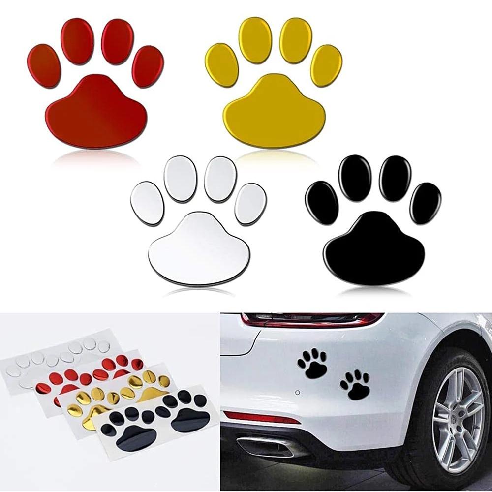 Miếng Dán Trang Trí Cửa Xe Hơi Hình Dấu Chân Chó Mèo