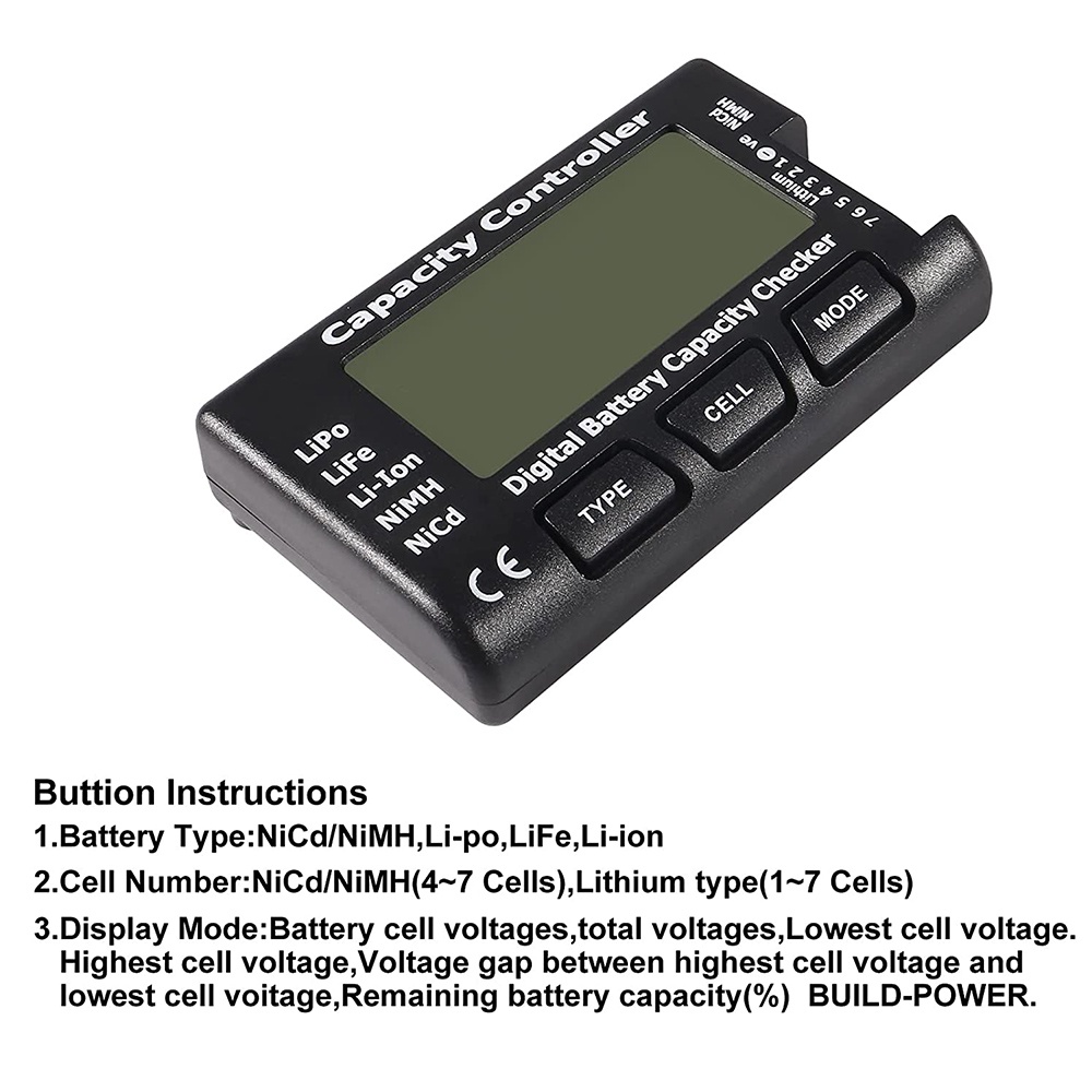 Kỹ Thuật Số Pin Kiểm Tra Dung Lượng RC CellMeter 7 Cho LiPo LiFe Li-ion NiMH Nicd Pin Tester BB