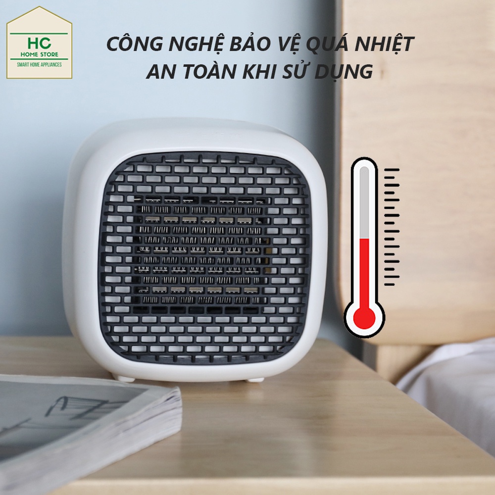 Máy sưởi gốm mini công nghệ PTC Ceramic 800W nóng nhanh, tiết kiệm điện, không phát sáng, không gây bỏng, không dùng oxy