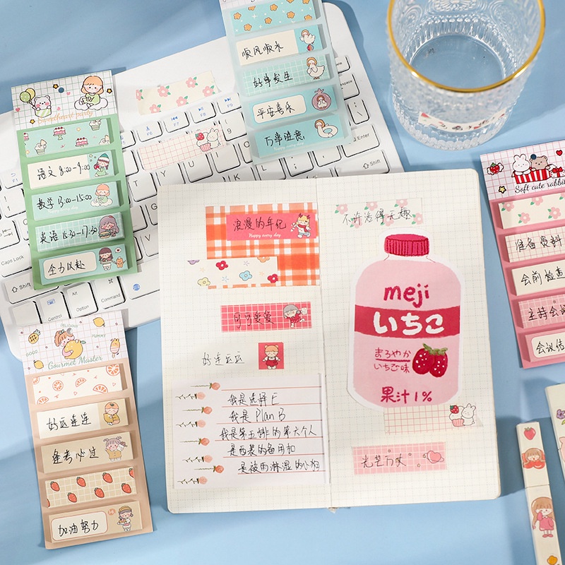 Set 100 tờ giấy ghi chú họa tiết hoạt hình dễ thương lãng mạn