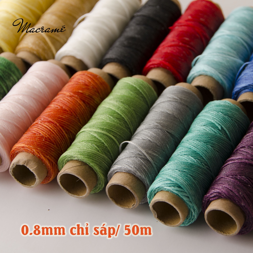 Chỉ sáp dẹt may da 0.8mm, làm đồ handmade