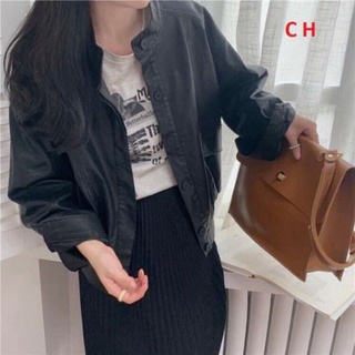 [MÃ UTNA69689 GIẢM 3000 ĐƠN 99K]   Áo Khoác da Cổ trụ Túi Hộp🌸FREESHIP🌸Bomber nữ croptop basic🎀Phong cách cá tính, sexy