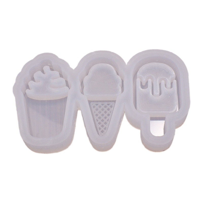Khuôn Silicone Làm Móc Khóa Tạo Hình Cây Kem Ốc Quế Ngộ Nghĩnh