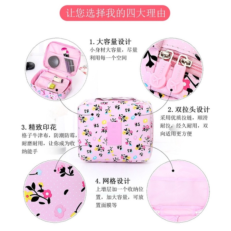 Túi Đựng Mỹ Phẩm Du Lịch In Họa Tiết Xinh Xắn Tiện Dụng