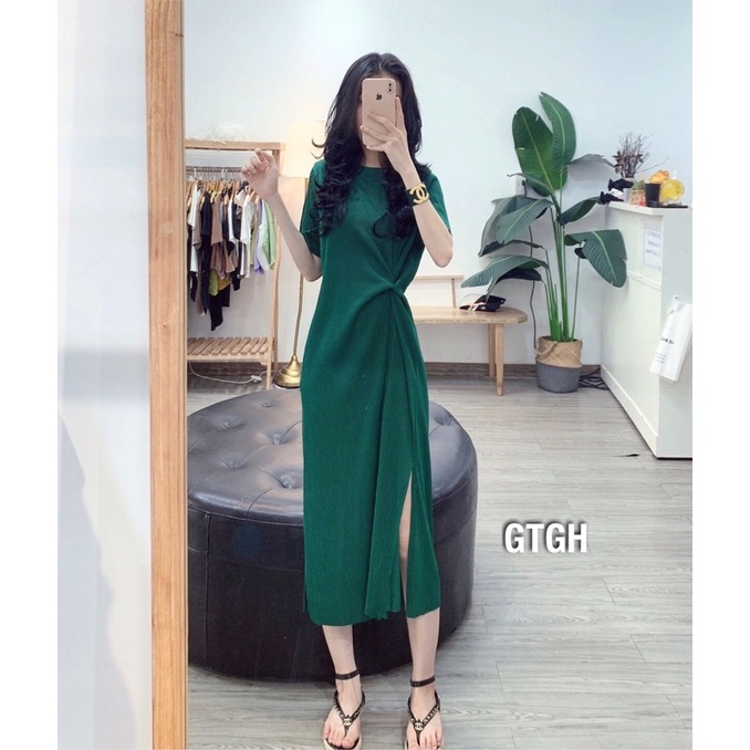 váy xoắn eo xuông xếp li hàng tháng 7 freesize