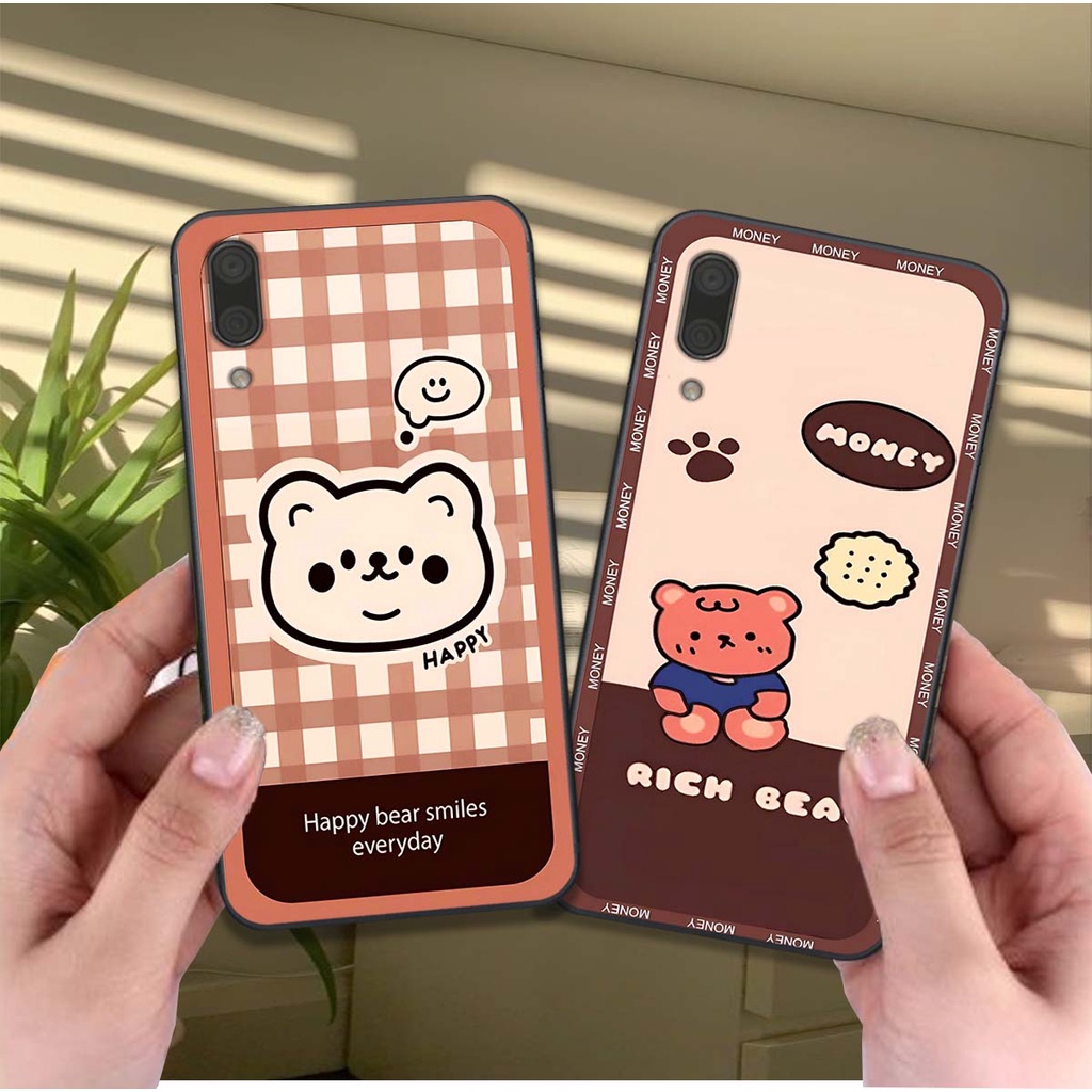 Ốp lưng điện thoại huawei y7 pro 2019 in hình họa tiết ô vuông, trái tim, gấu cute
