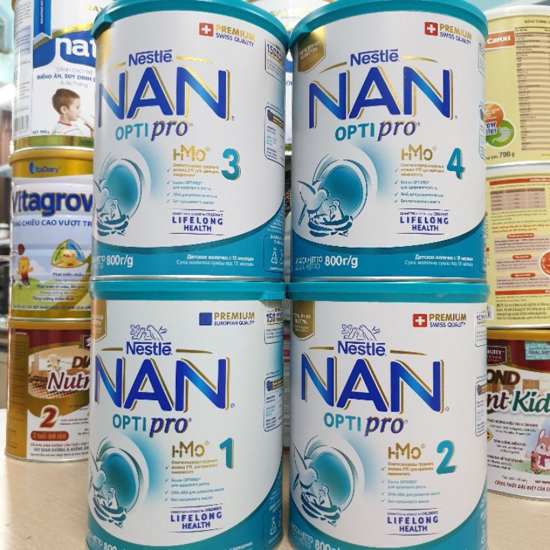 {Mẫu Mới HMO} Sữa Nan Nga Nestle số 1, 2, 3, 4 - 800gr (Date 2022-2023)