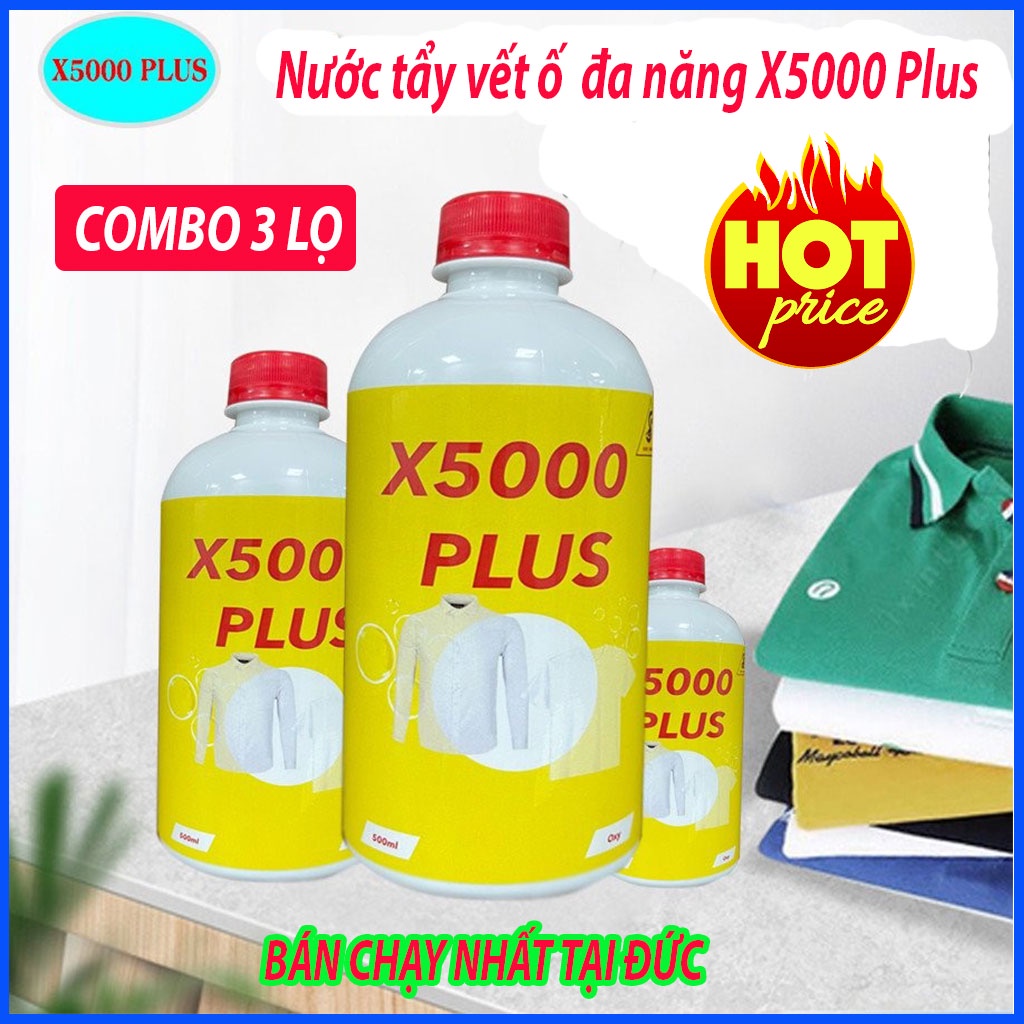 🔥Combo 3 Lọ🔥Nước tẩy đa năng X5000 Plus- Thuốc tẩy vết ố đánh bay ố vàng,mốc quần áo thức ăn dầu mỡ