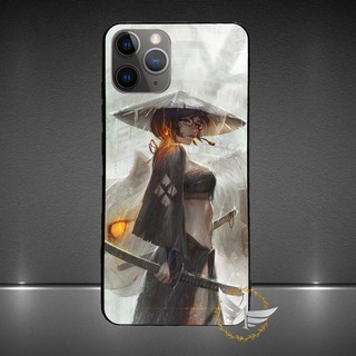 Ốp lưng kính cường lực iPhone 11, iPhone 11 Pro, iPhone 11 Pro Max hình Samurai