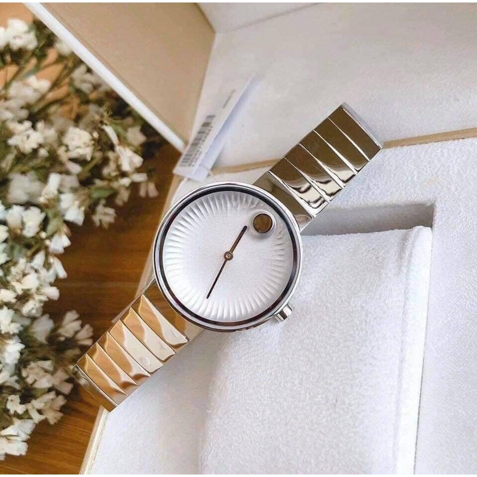 Đồng Hồ Nữ Movado Edge Silver Dial Stainless Steel 3680015