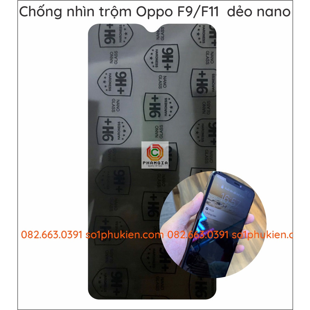 Dán cường lực chống nhìn trộm Oppo F1 / F1S /F1+ /F3 LITE/ F3/ F3+ /F5 /F5 YOUTH/ F7/ F7 YOUTH /F9 /F11 /F11 PRO dẻo nan