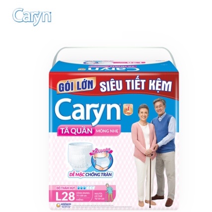 Tã Quần Người Lớn Caryn Mỏng Nhẹ Chống Tràn Size L 28 Miếng