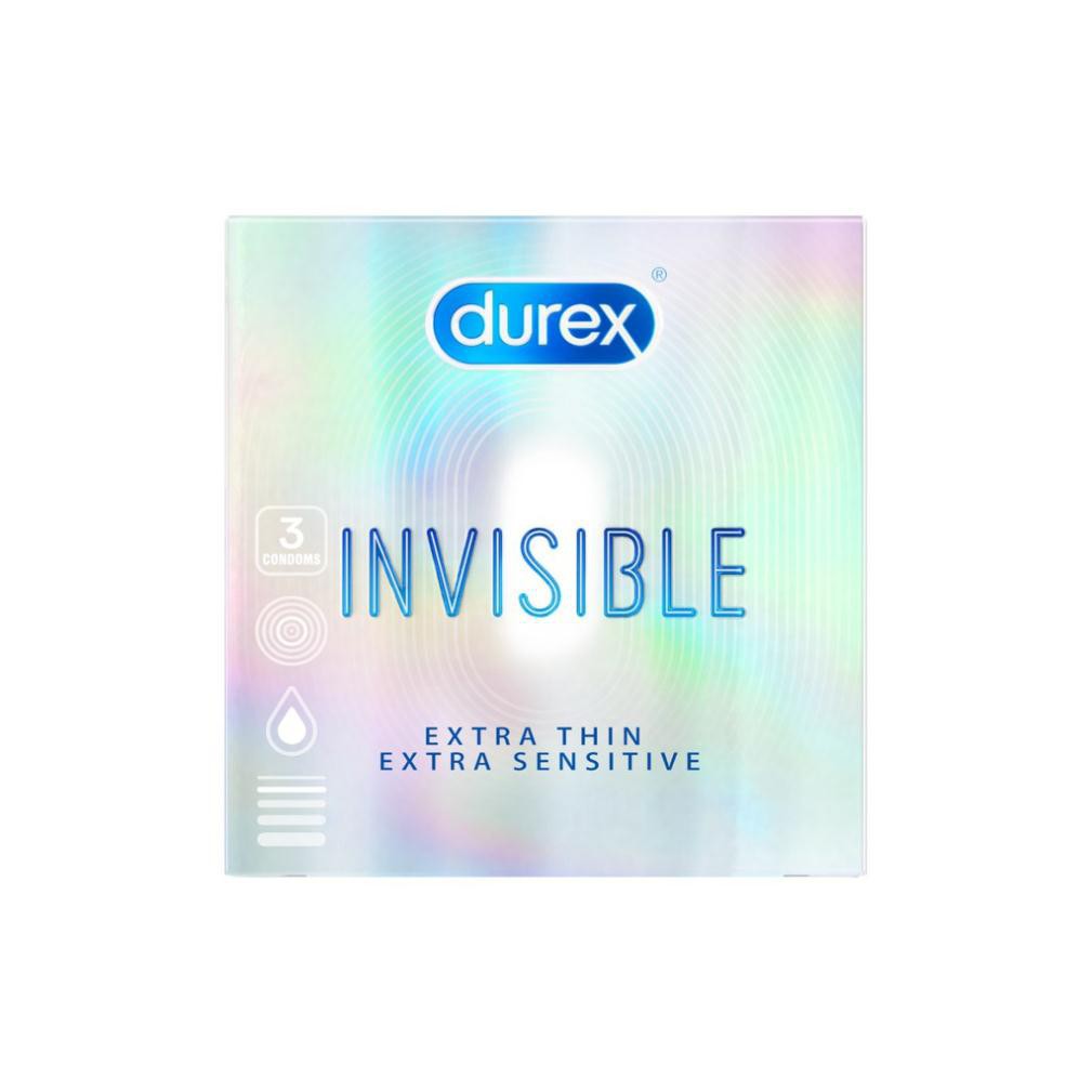 [SHOP MỚI SALE GIÁ GỐC][CHÍNH HÃNG] Bao cao su Durex Invisible Extra Thin Extra Sensitive 3 bao