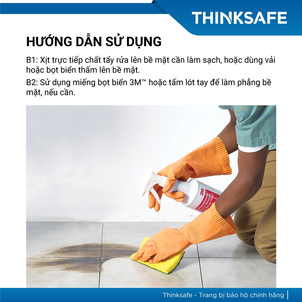 Chai tẩy rửa 3M Remover 946ml, tẩy rửa tường vách ngăn, thép không gỉ, gốm sứ - Thinksafe