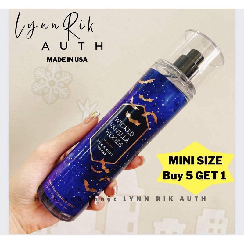 Auth_ MIDNIGHT SPELL|WICKED VANILLA|ENCHANTED CANDY |VAMPIRE BLOOD|PUMPKIN CARVING|GHOUL FRIEND - Xịt Thơm Body Mist USA