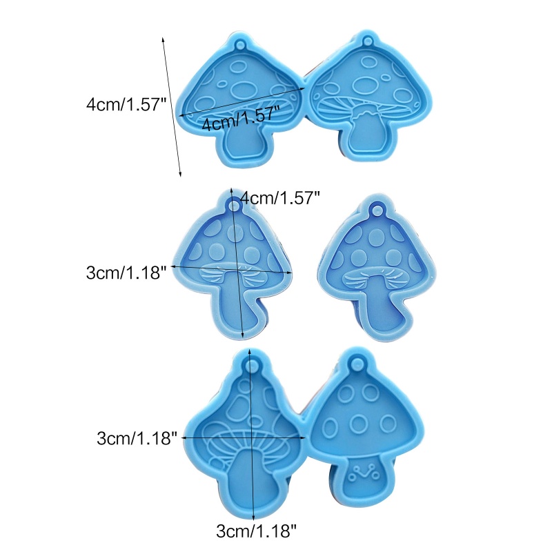 Set 3 Khuôn Silicone Hình Nấm Làm Bông Tai
