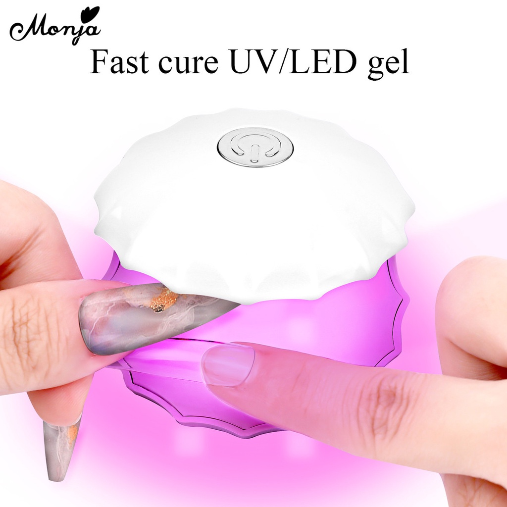 Đèn sấy sơn móng tay mini Monja 18w hình vỏ sò độc đáo nhỏ gọn
