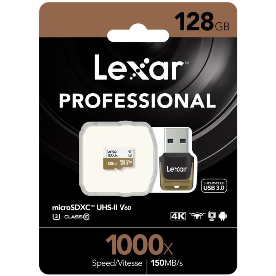 Thẻ Nhớ MicroSD Lexar 1000X 150MB/90MB/s (Kèm Card Reader) - Hàng Chính Hãng