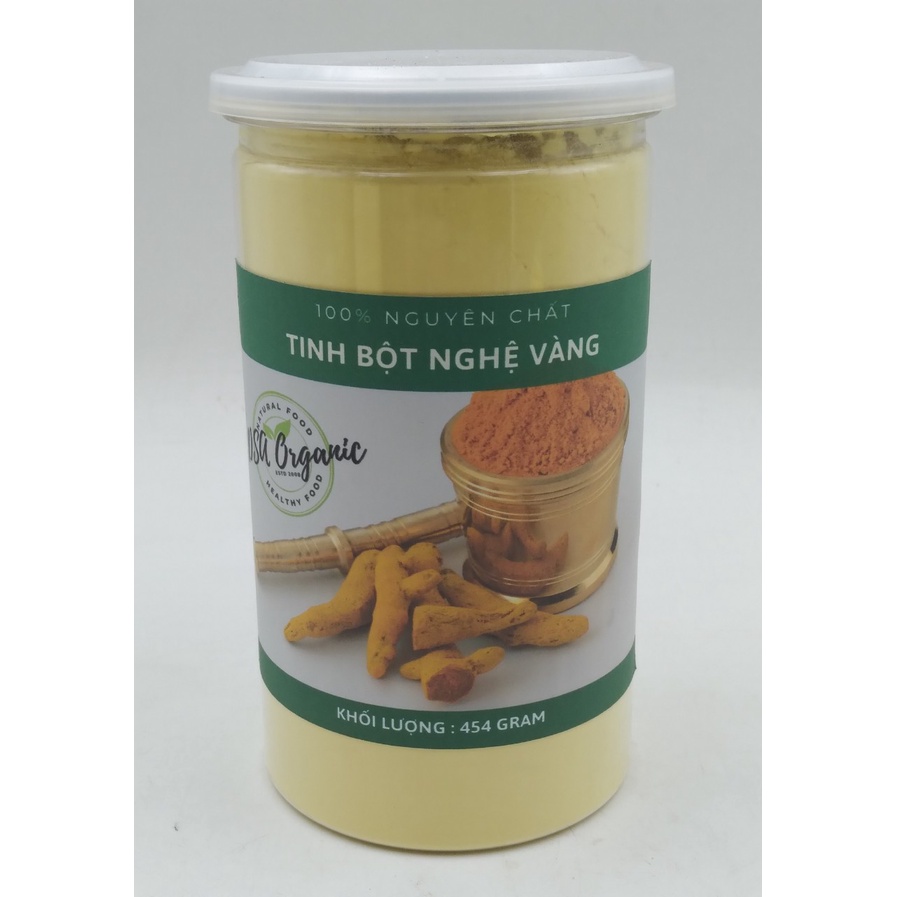 [Tặng 200Gr bột yến mạch trắng da Úc] 454Gr Tinh bột nghệ vàng nguyên chất - Hỗ trợ dạ dày, tiêu hóa, làm đẹp da