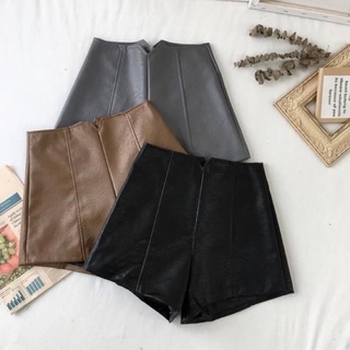 Quần short ngắn lưng cao da pu cao cấp trơn mềm - Order taobao quảng châu