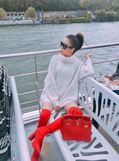 Áo len cổ lọ dáng dài - loại 1
