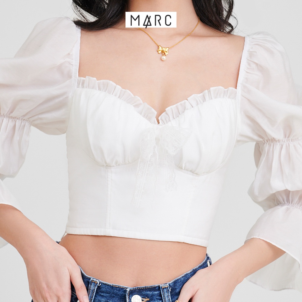Áo kiểu nữ MARC FASHION tay dài nhún smocking lưng