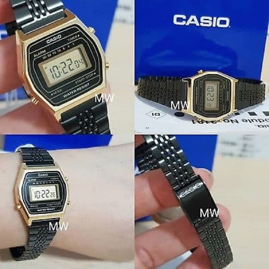 Đồng hồ nữ điện tử Casio LA690WGB-1DF dây thép (chính hãng Anh Khuê)