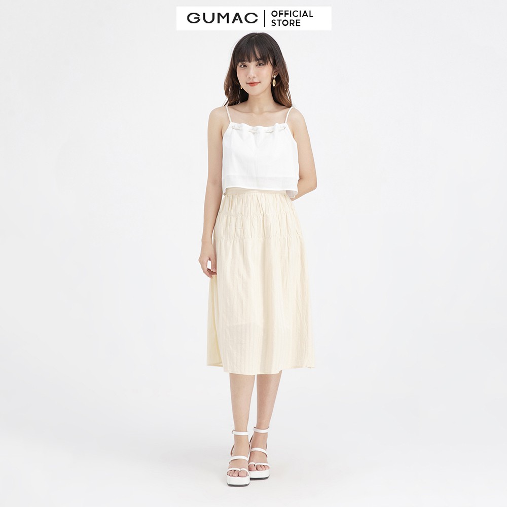 Chân Váy nữ midi xếp nhún GUMAC VB631 | BigBuy360 - bigbuy360.vn