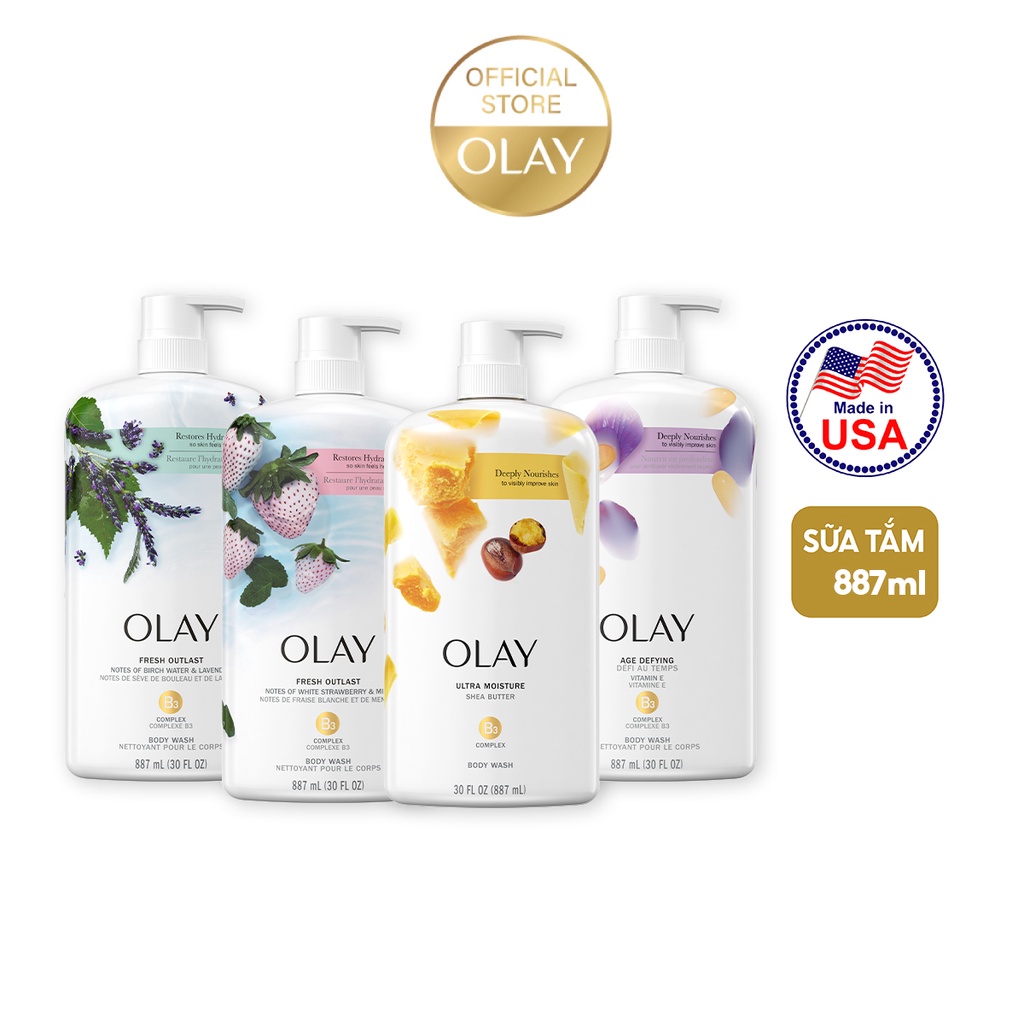 Sữa Tắm Dưỡng Ẩm &amp; Sáng Da OLAY 887ML