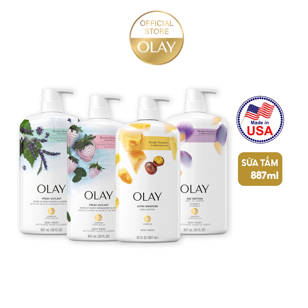 Sữa Tắm Dưỡng Ẩm & Sáng Da OLAY 887ML