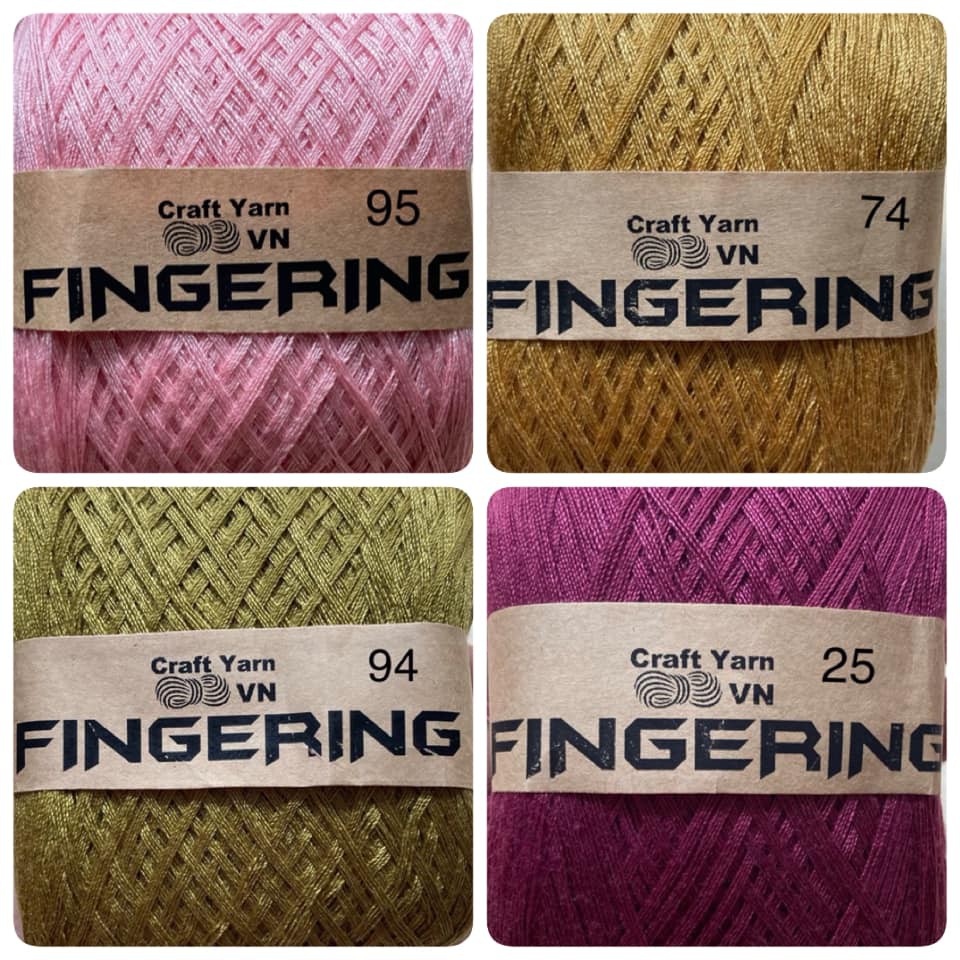 Bảng màu 2. Sợi Fingering - Sợi cotton bóng đan móc áo váy, trang phục mùa hè, áo đầm trẻ em.