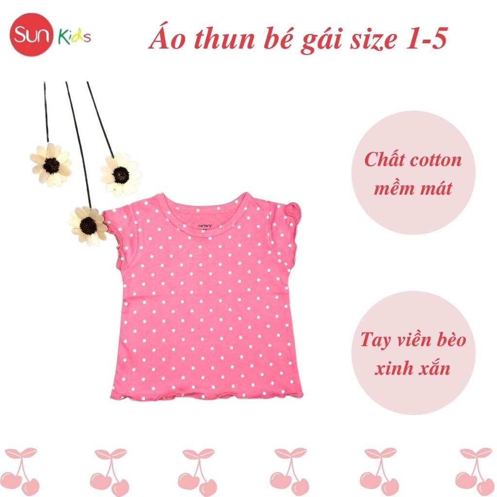 Áo thun cho bé gái, áo phông bé gái chất cotton mềm mát, size 1 - 5 tuổi - SUNKIDS