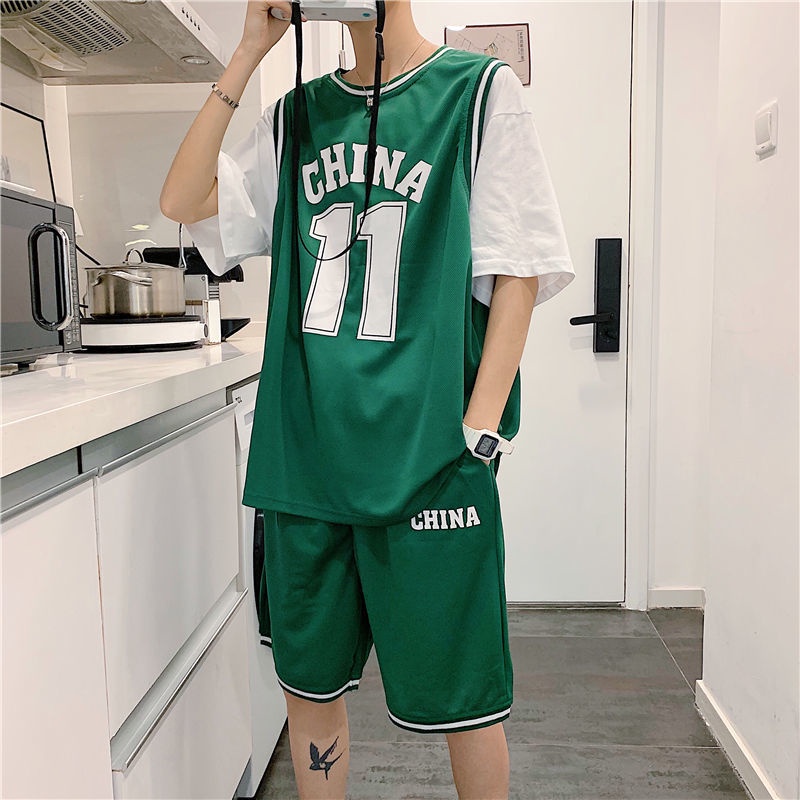 Áo bóng dá T-shirt Quần áo thể thao Bộ Đồ Thể Thao Bóng Rổ Ngắn Tay Thời Trang Mùa Hè Hàn Quốc Dành Cho Nam
