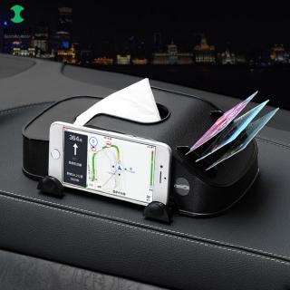 Car Tissue Box Multi-function Mobile Phone Bracket Inserter Auto Tissue Box Container 3 in 1 Paper