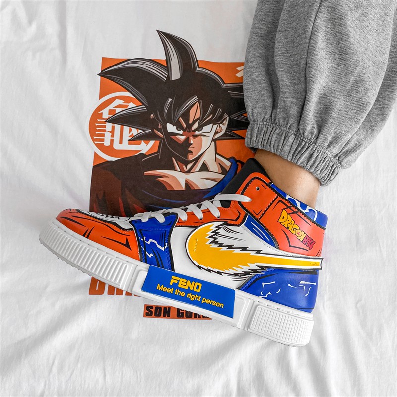 Giày Sneaker Cổ Cao Thoải Mái Thiết Kế Hình Anime Dragon Ball Son Goku Thời Trang Mới Cho Nam