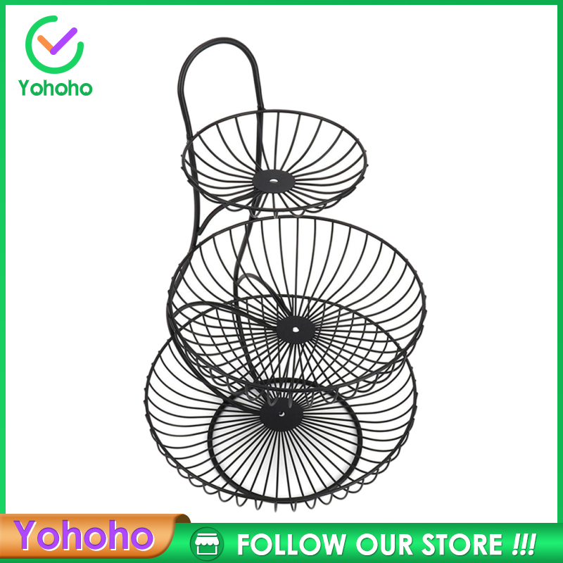 Giá Đỡ 2 Tầng / 3 Tầng Bằng Kim Loại Trưng Bày Trái Cây / Bánh Mì / Rau Củ