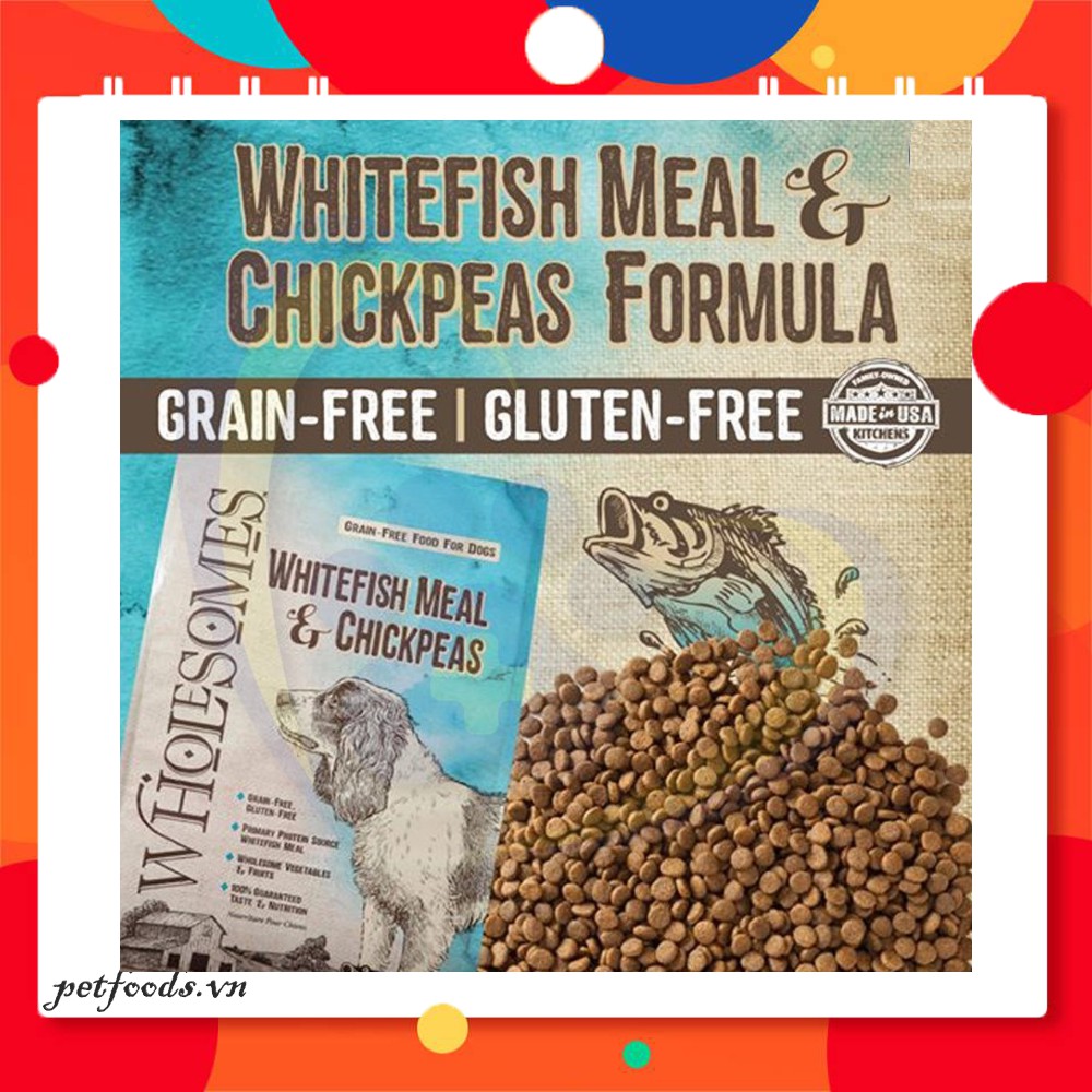 Thức ăn hạt SPORTMIX WHOLESOMES WHITEFISH & CHICKPEAS 100g cho Tất Cả Giống Chó vị Cá Trắng và Đậu