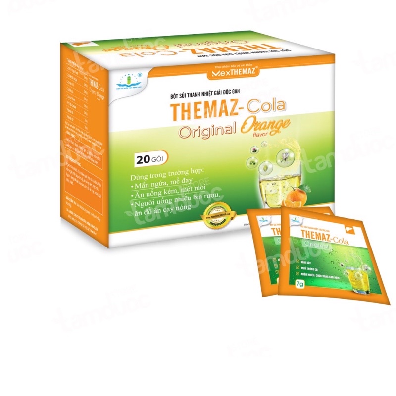 Bột sủi thanh nhiệt giải độc gan Themaz Cola Original  Hộp 20 Gói