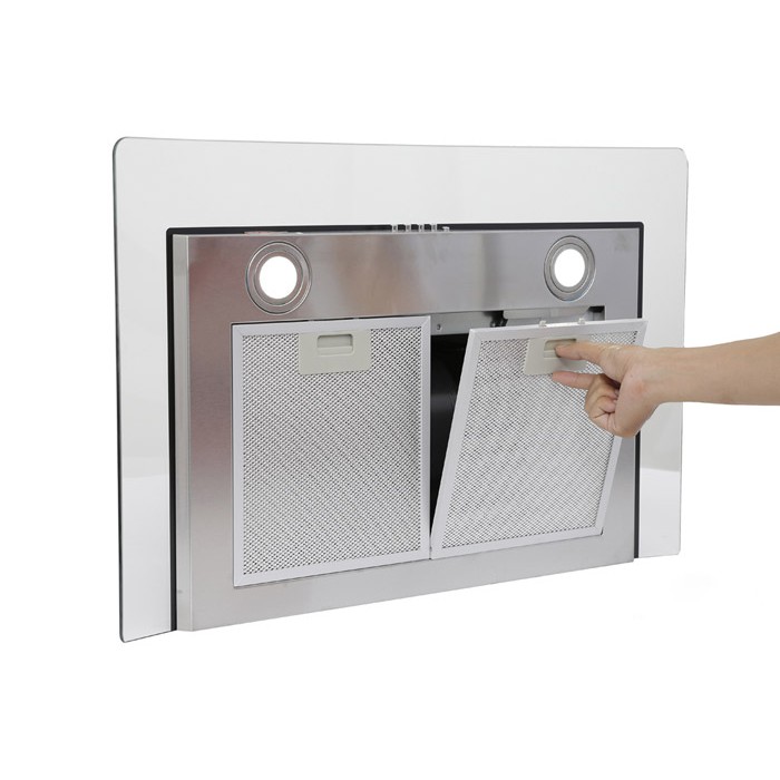 Máy hút mùi kính cong Sunhouse SHB6629-70C, Công suất motor 196W, Có than hoạt tính
