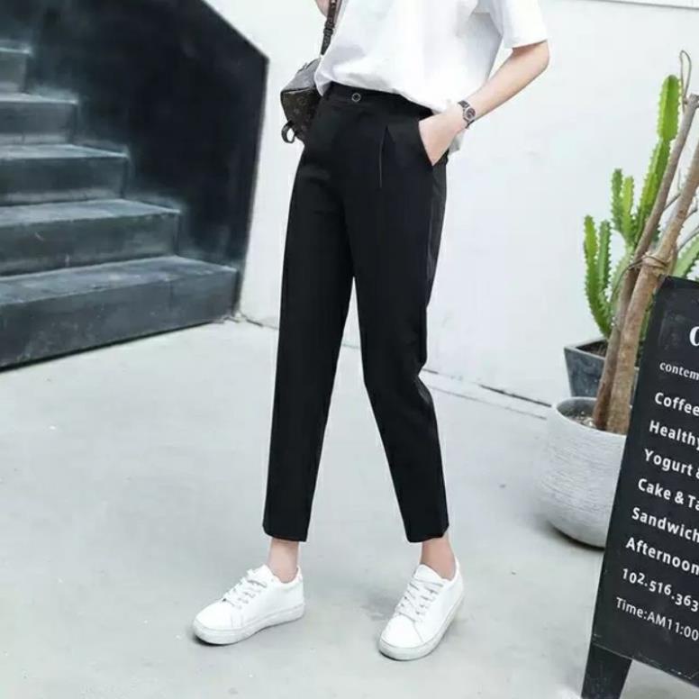 Quần tây công sở kiểu mới khóa thật vải tuyết mưa 2 loại ống bằng