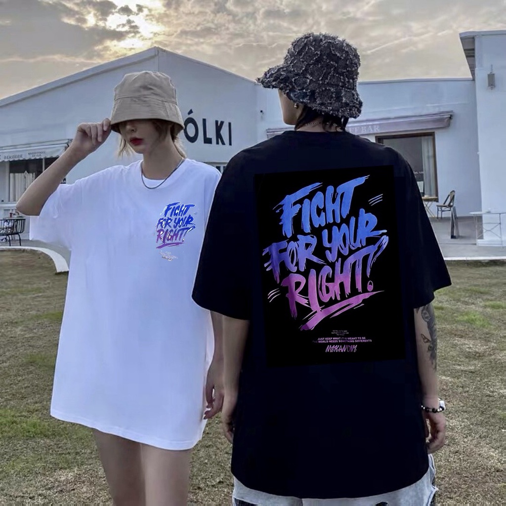 Áo Thun FIGHT FOR YOUR RIGHT Nam Nữ Unisex Form Rộng Tay Lỡ, AT103 trending xu hướng, Men Lì Fashion