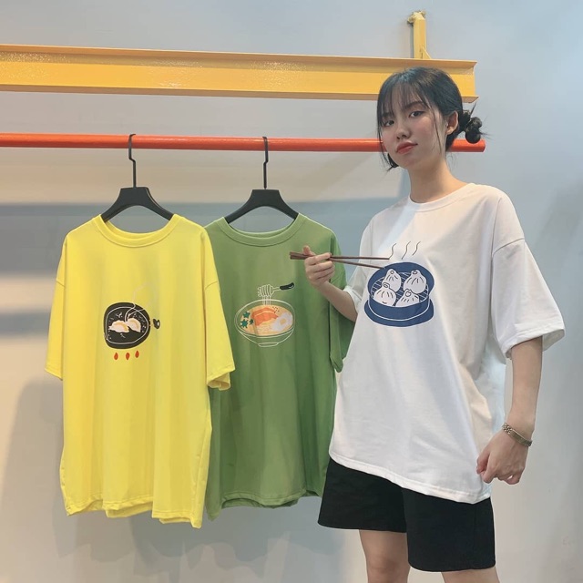 Áo Thun Tay Lỡ In Hình Đồ Ăn Food Unisex