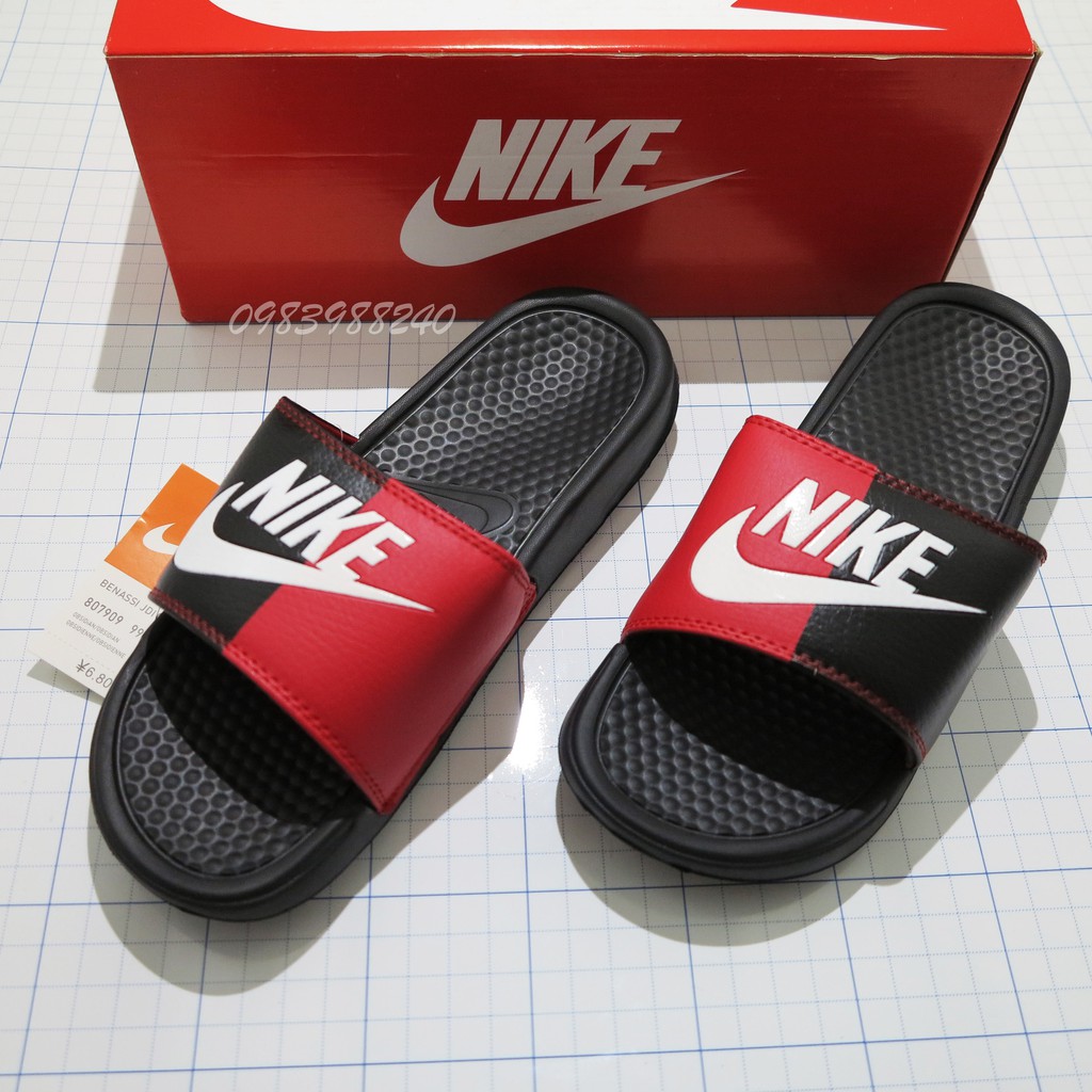 [Hộp Nike] Dép Nike Nk quai ngang phối2 màu nam nữ đầy đủ tem, mác, lót dày, tem size in nhiệt trong lót, tặng hộp Nk.