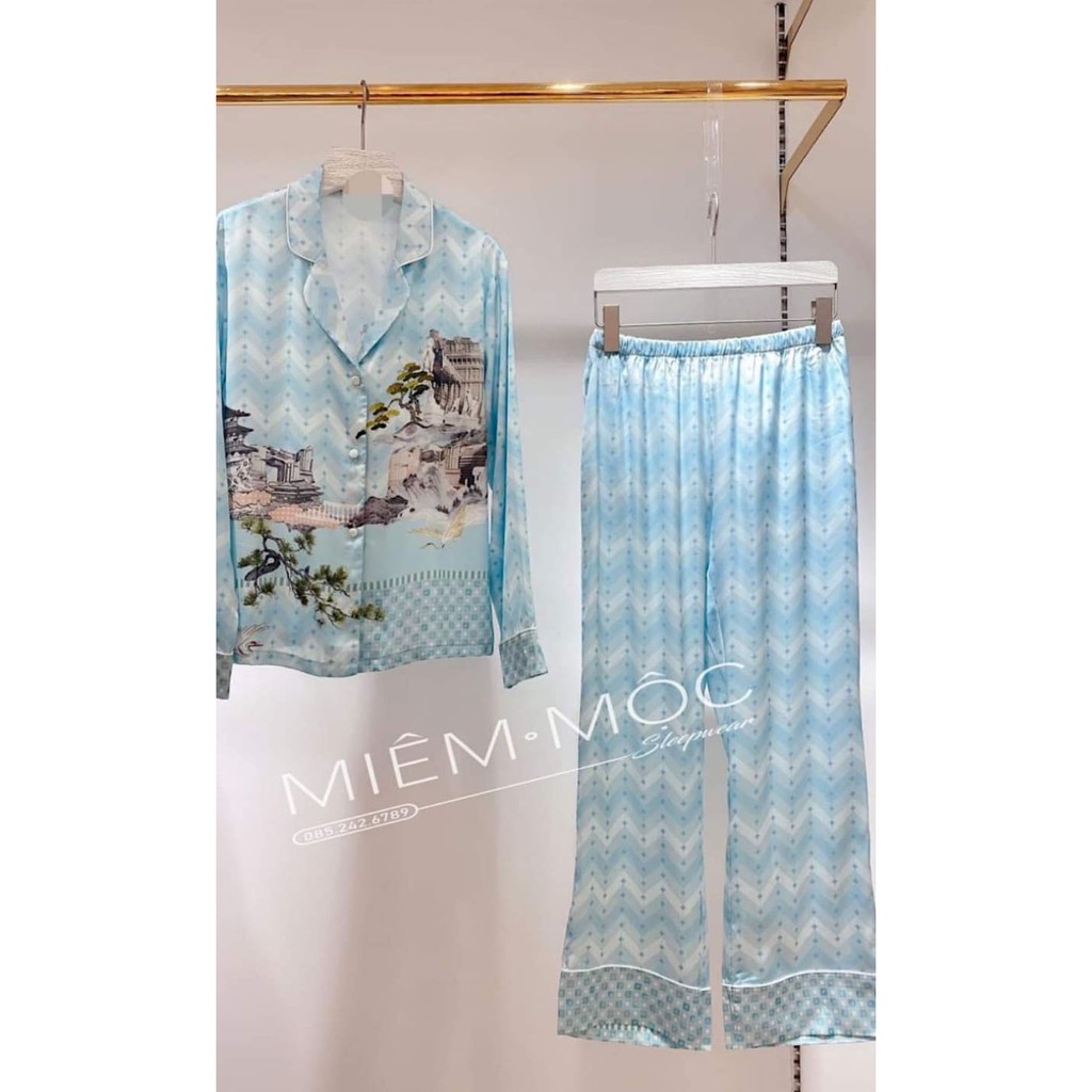 Đồ bộ nữ Vic's lụa Mango cao cấp, đồ ngủ hoạ tiết mặc nhà sang trọng L228  thời trang nữ pijama | BigBuy360 - bigbuy360.vn