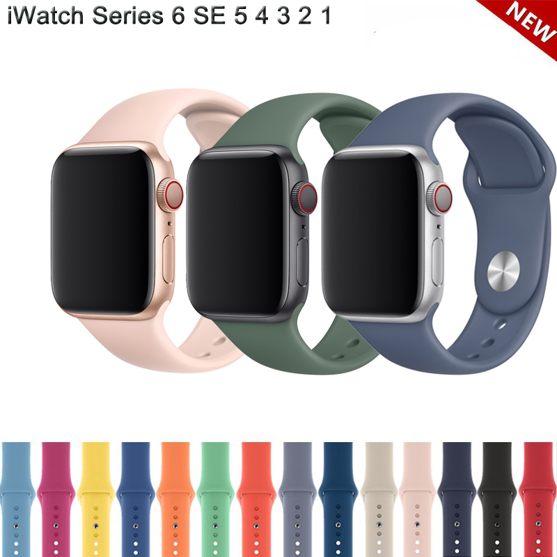 Dây Đeo Silicon Thể Thao Cho Đồng Hồ Thông Minh Apple Watch 38mm 40mm 42mm 44mm