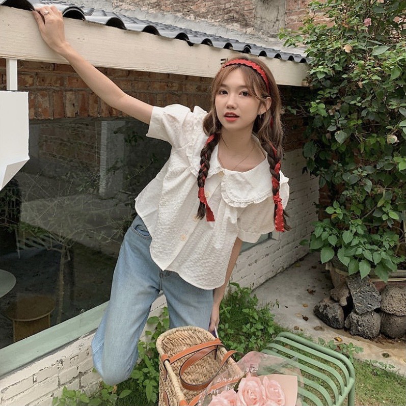 Áo hoa nhí baby doll cổ sen siêu yêu Ulzzang style  Hàng quảng Châu