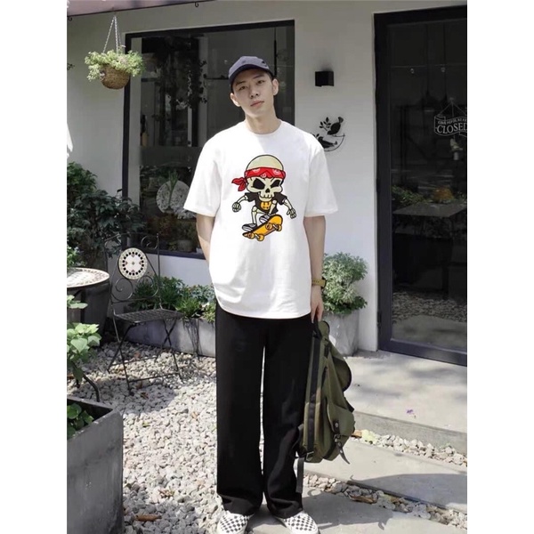 Áo thun tay lỡ DREW Xương trượt ván Hogoto shop , Áo thun unisex nam nữ form rộng oversize chất liệu Cotton | BigBuy360 - bigbuy360.vn