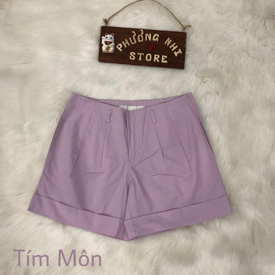 QUẦN SHORTS LINEN MÀU TÍM MÔN