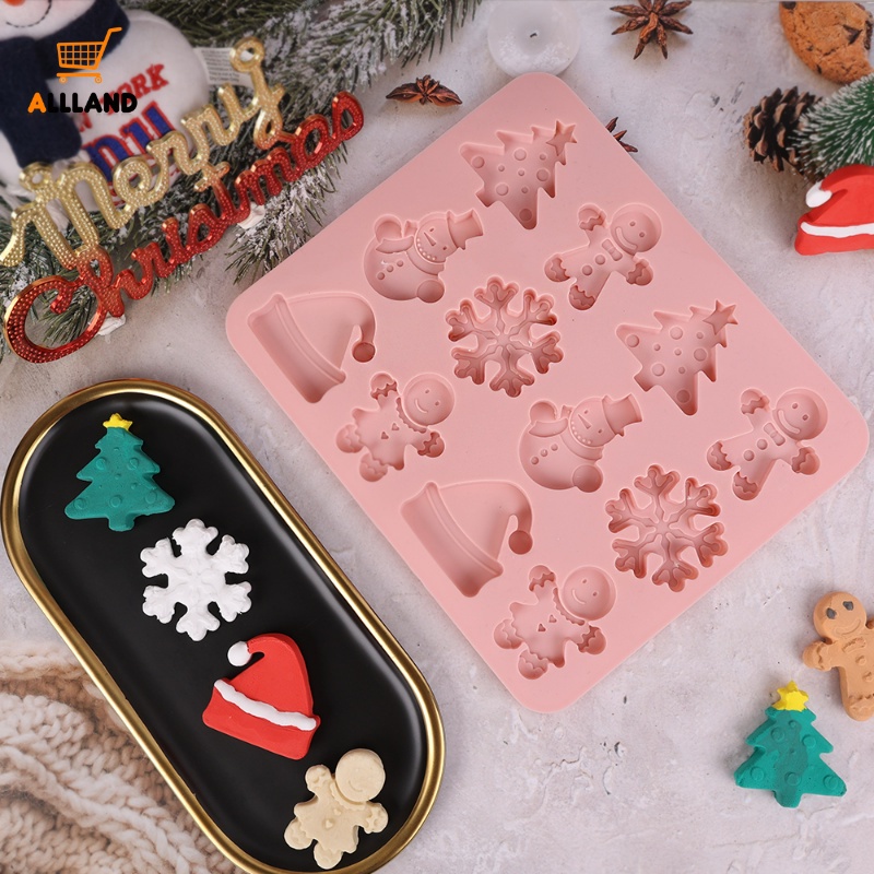 1 Khuôn Làm Bánh Bằng Silicone Hình Người Tuyết / Cây Thông Giáng Sinh &amp; Năm Mới